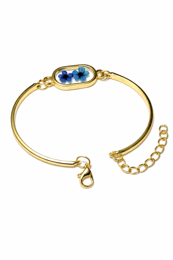 ChatGPT Image Mar 31, 2026, 01_37_09 PM Real Dried Blue Flower Bracelet For Women | Minimal Aesthetic Daily Wear Jewelry(Arb-04)