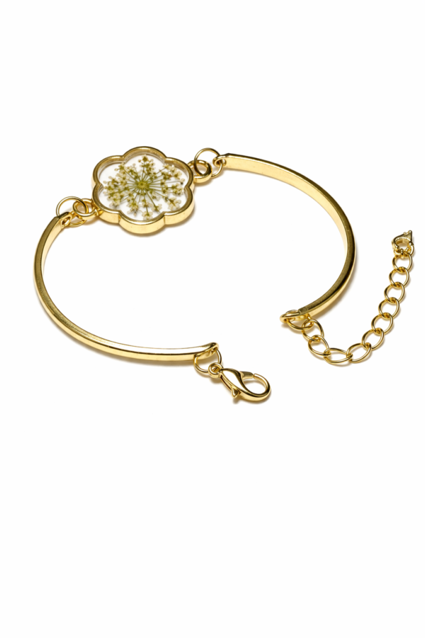 Real yellow Dried Flower Bracelet for Women | Elegant Minimal Luxury Jewelry(ARB-05)