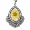 resin rose earrings Handmade Resin & Real Dried Daisy Flower Dangle Earrings | Oxidised Silver Plated Boho Ethnic Jhumka Style(ARE-01)