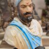 Shivaji Maharaj Half Bust Sculpture – Hand-Painted Fiber Idol for Dashboard & Home Décor (ASM-03)