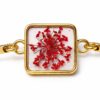 Real Dried Red Flower Bracelet for Women | Adjustable Gold Plated  Chain Bracelet(ARB-02)