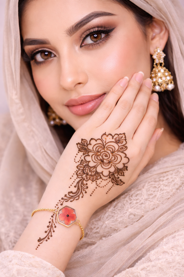ChatGPT Image Apr 3, 2026, 01_16_15 PM Rose Flower Mehndi Design Stamp | Reusable Henna Stencil Tool | Easy Mehndi Printing for Beginners & Professionals(HBF-01)