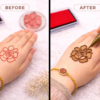 Beautiful Flower Mehndi Design Stamp | Reusable Henna Stencil Tool | Easy Mehndi Printing for Beginners & Professionals(HBF-04)