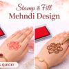 Rose Flower Mehndi Design Stamp | Reusable Henna Stencil Tool | Easy Mehndi Printing for Beginners & Professionals(HBF-05)