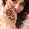 Rose Flower Mehndi Design Stamp | Reusable Henna Stencil Tool | Easy Mehndi Printing for Beginners & Professionals(HBF-05)
