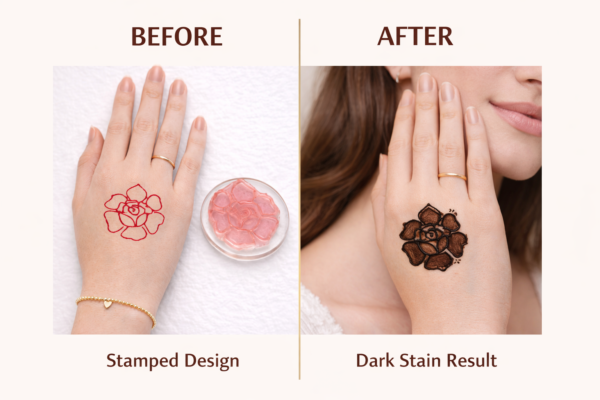 Rose Flower Mehndi Design Stamp | Reusable Henna Stencil Tool | Easy Mehndi Printing for Beginners & Professionals (HSF-03)