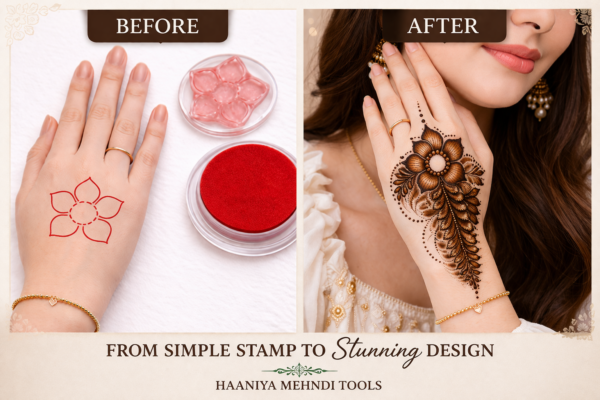 Mandala Flower Mehndi Design Stamp | Reusable Henna Stencil Tool | Easy Mehndi Printing for Beginners & Professionals(HSF-04)