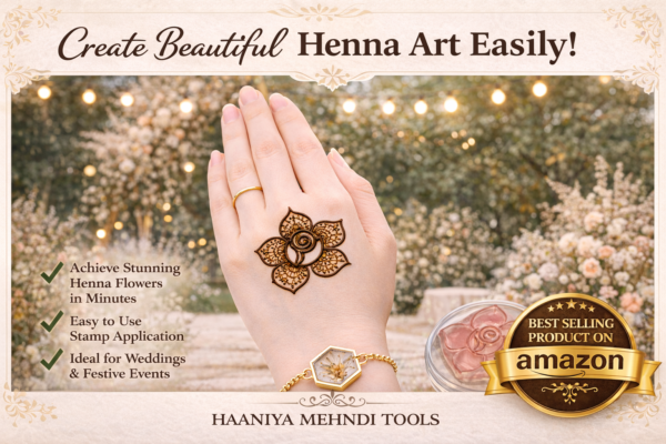 ChatGPT Image Apr 3, 2026, 12_43_51 PM Rose Flower Mehndi Design Stamp | Reusable Henna Stencil Tool | Easy Mehndi Printing for Beginners & Professionals(HSF-05)