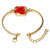 Real Dried red petal Flower Octagon Bracelet | Premium Aesthetic Gift Jewelry(ARB-03)