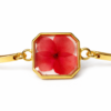 Real Dried red petal Flower Octagon Bracelet | Premium Aesthetic Gift Jewelry(ARB-03)