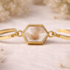 Handmade resin dried flower bracelet Natural dried Grass Hexagon Boho Aesthetic Bracelet for Women (ARB-06)