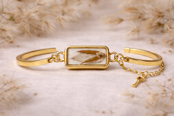 dried flower bracelet women Real Botanical Dried Leaf Bracelet | Minimal Aesthetic Boho Jewelry gift(ARB-07)