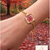 Real Dried Red Flower Bracelet for Women | Adjustable Gold Plated  Chain Bracelet(ARB-02)