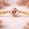 Real Dried wine Red Flower Diamond Bracelet for Women | Romantic Elegant Gift Jewelry(ARB-09)