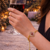 Real Dried wine Red Flower Diamond Bracelet for Women | Romantic Elegant Gift Jewelry(ARB-09)