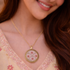 resin jewelry handmade Handmade Resin & Printed Floral Pendant | Minimal Ethnic Fusion Jewelry Gift(ARP-02)