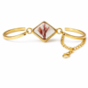 Real Dried wine Red Flower Diamond Bracelet for Women | Romantic Elegant Gift Jewelry(ARB-09)