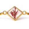 Real Dried wine Red Flower Diamond Bracelet for Women | Romantic Elegant Gift Jewelry(ARB-09)